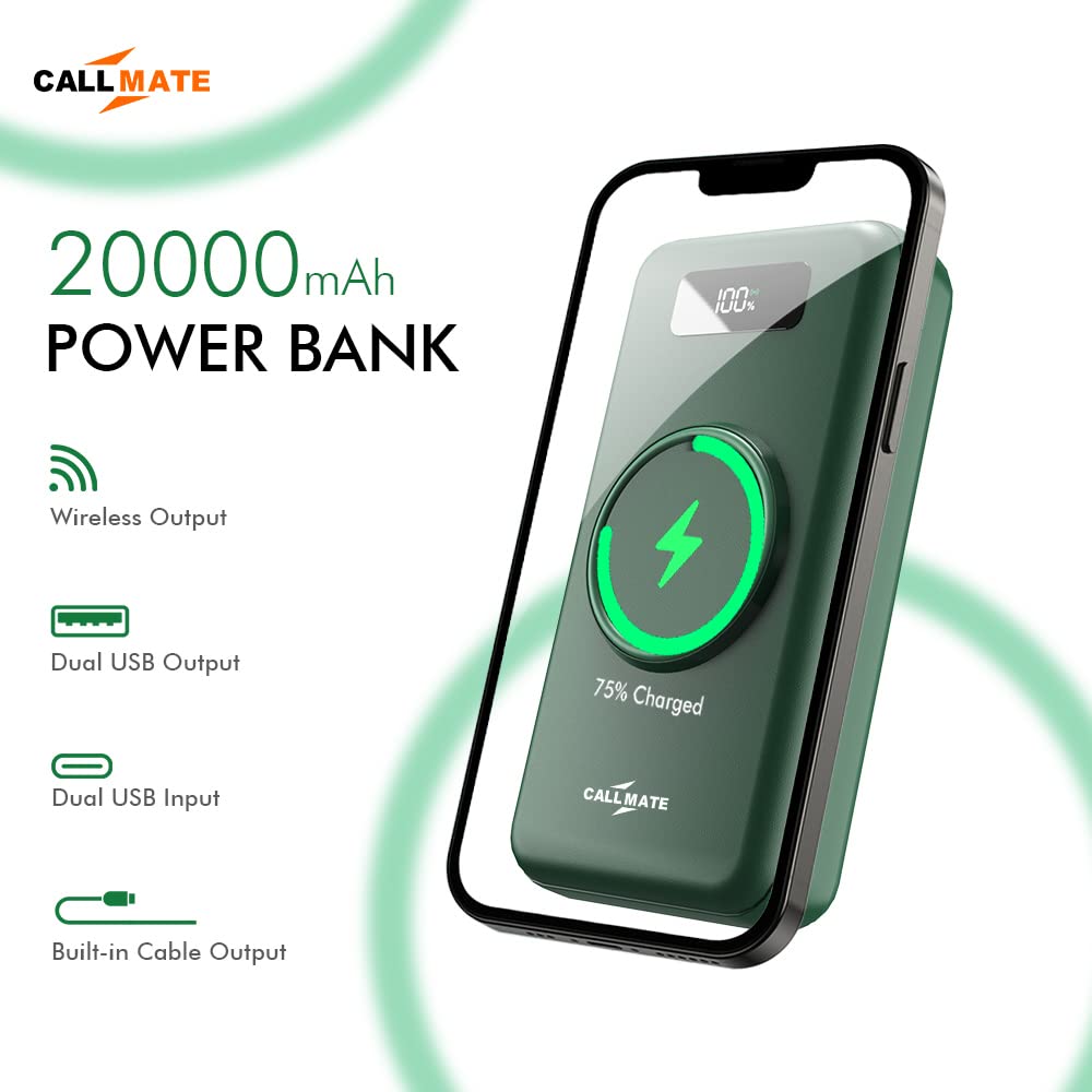 CALLMATE का Wireless 20000 mAh Lithium Polymer Digital Display Power Bank W-006